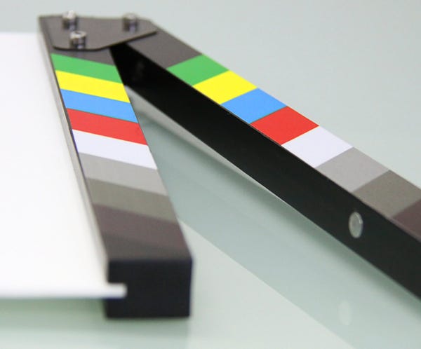 White and Black Clapper Board